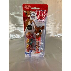 Rudolph Pop Ups! Lollipop Filled With Chupa Chups by Flix Candy, NEW/SEALED